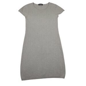 Iris v Arnim 100% Cashmere Short Sleeve Sweater Dress Midi Beige Tan Women Small